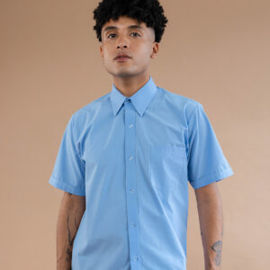 Camisa celeste manga corta