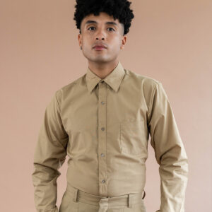 Camisa kaki manga larga